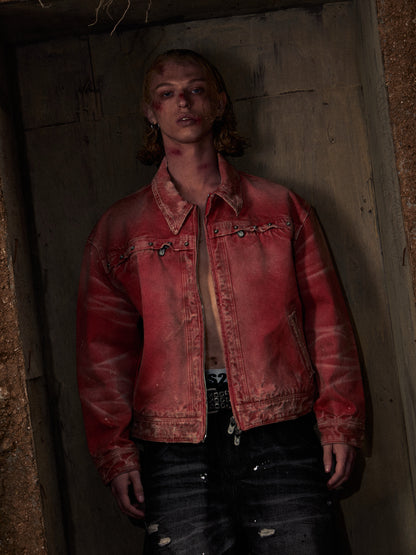 Washed Destroyed Three-dimensional Jacket