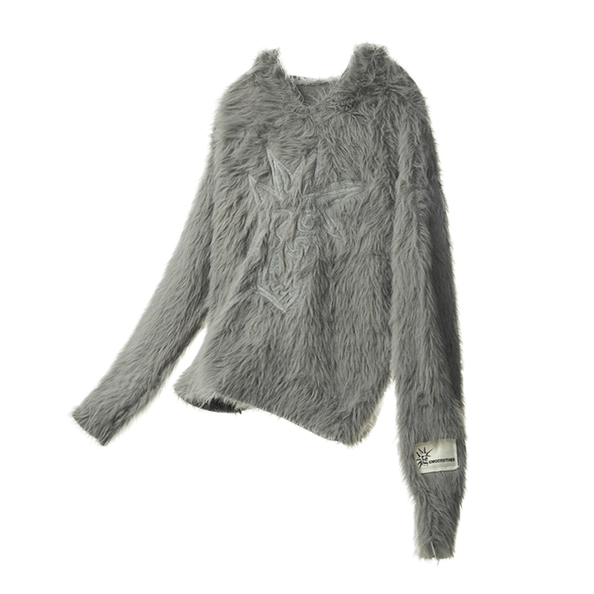 Hooded Faux-Mink Knitted Sweater