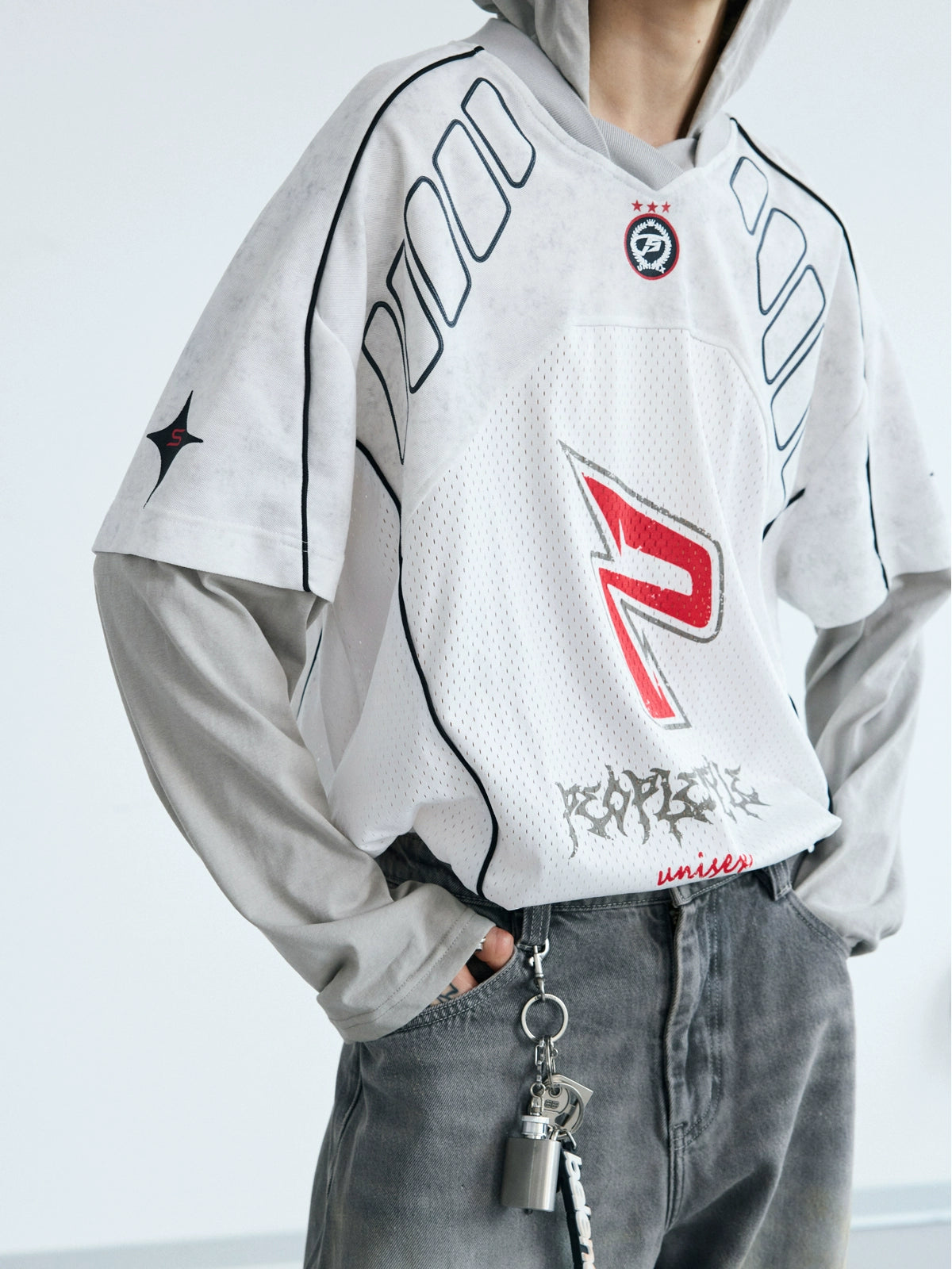 Racing Patchwork Hoodie Jersey