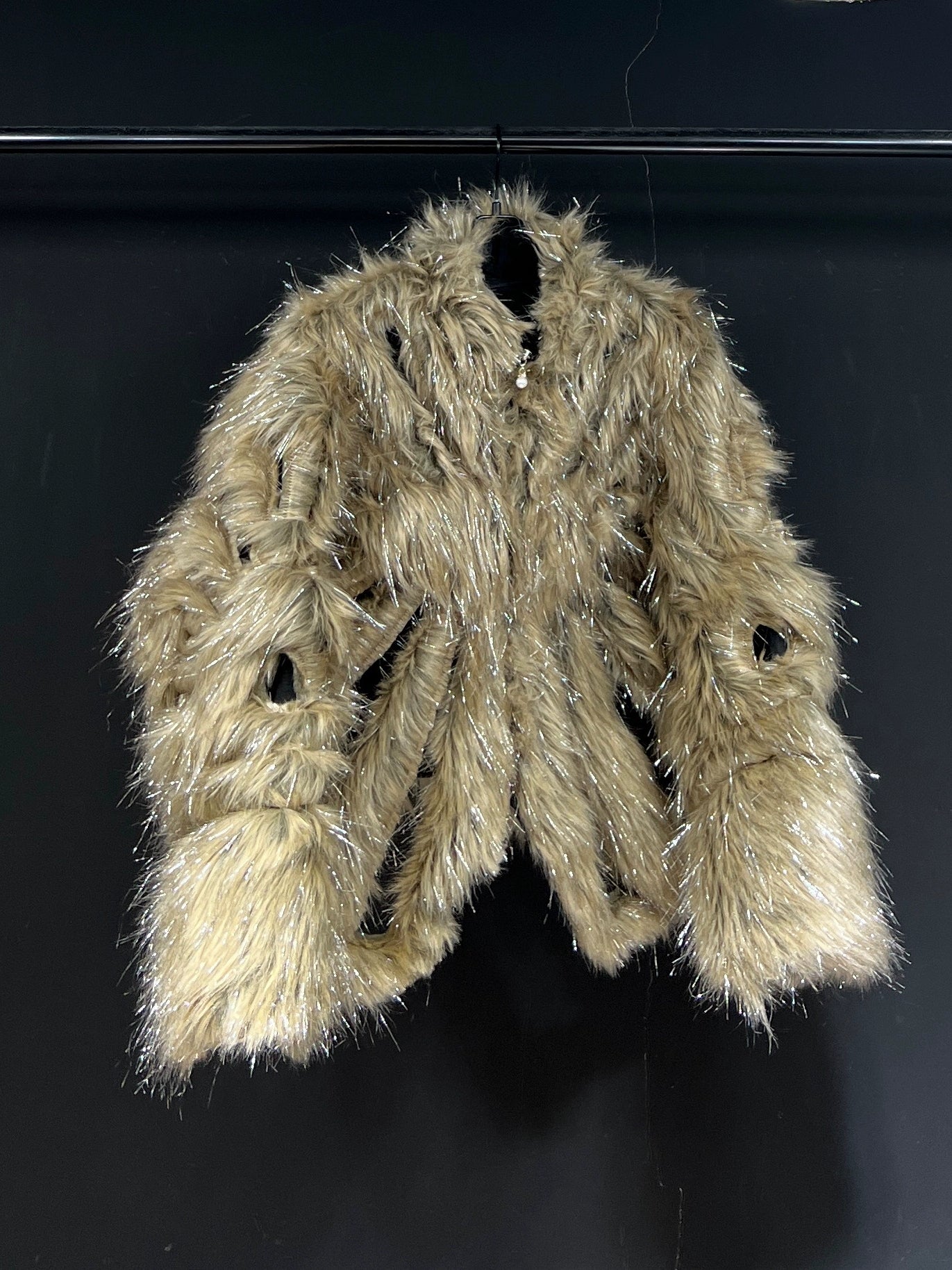 Brown Vintage Faux Fur Lapel Jacket Unisex