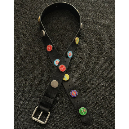 Beer bottle cap belt design sense belt metal buckle