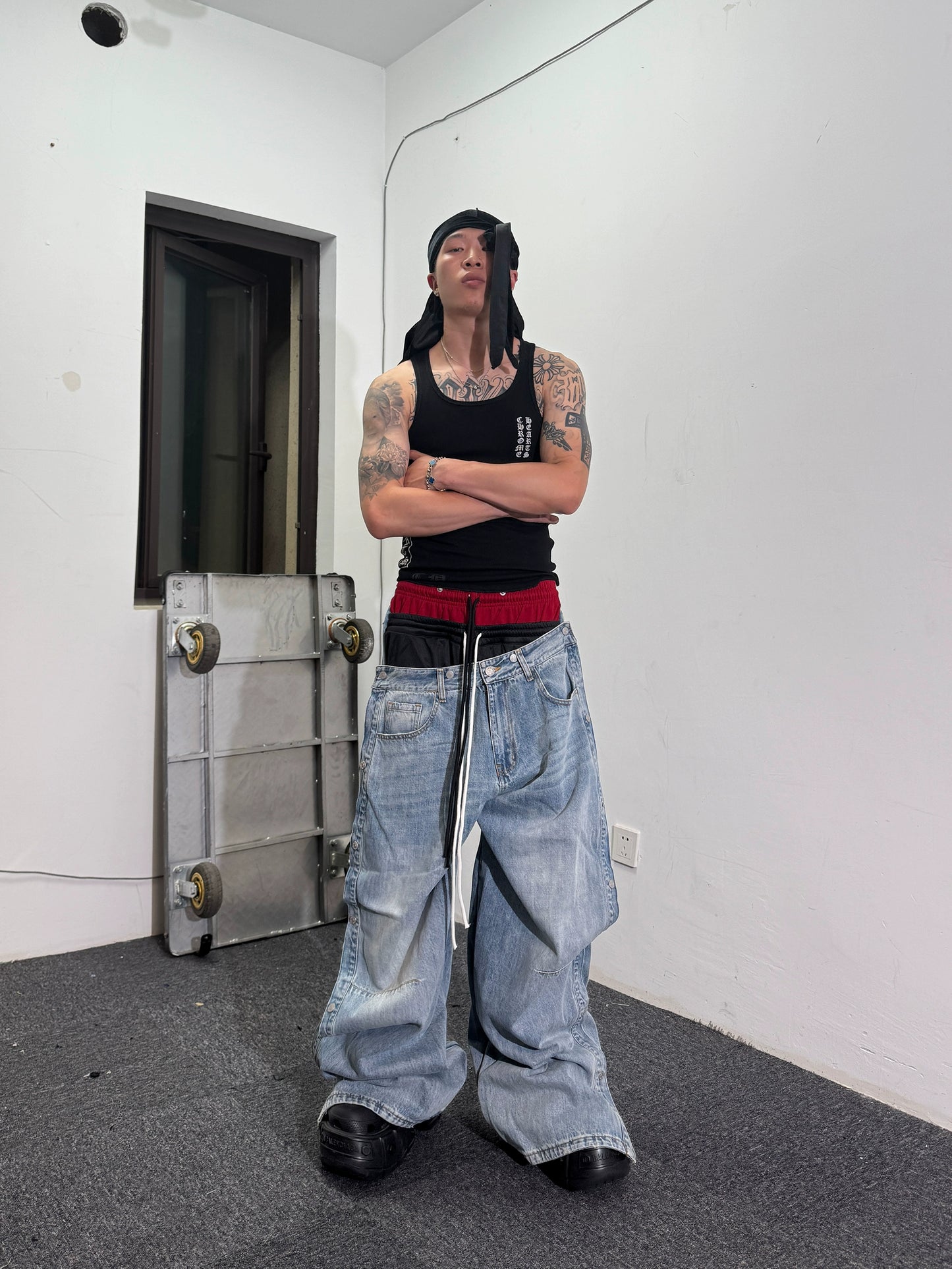 Washed Blue Denim Pants