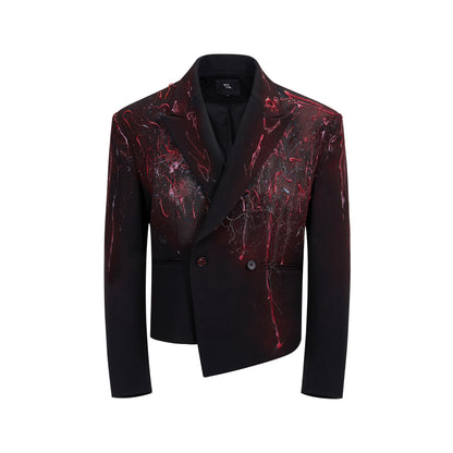 Wax Drip Irregular Blazer