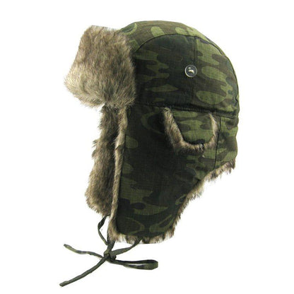 Warm ear protection hatst camouflage couple